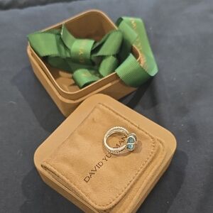 David Yurman Silver and Blue Ring